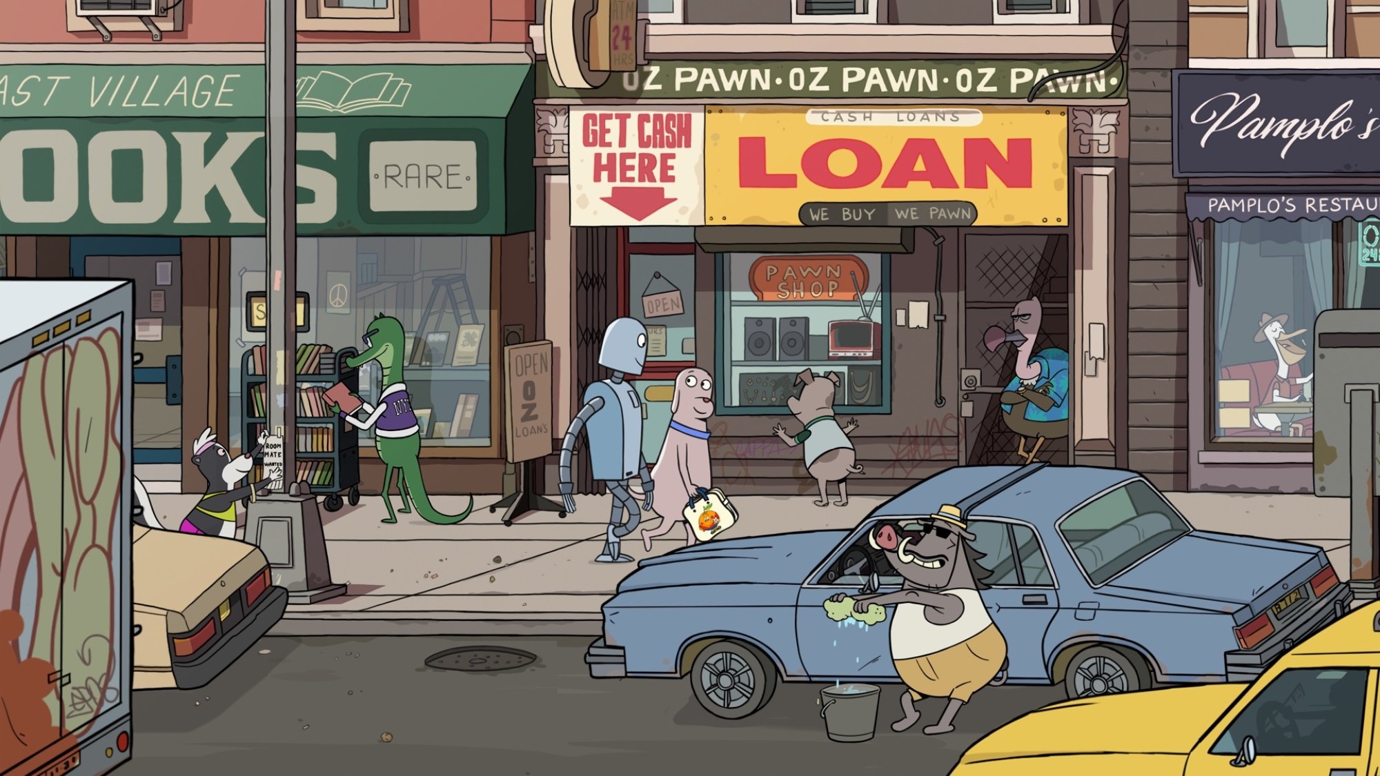 An East Village scene in "Robot Dreams."