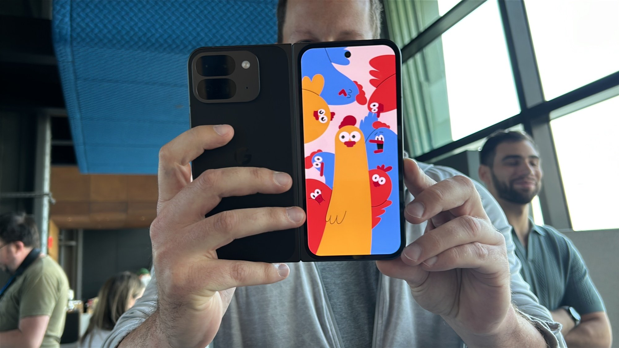 Chicken animation on the Google Pixel 9 Pro Fold for Made You Look