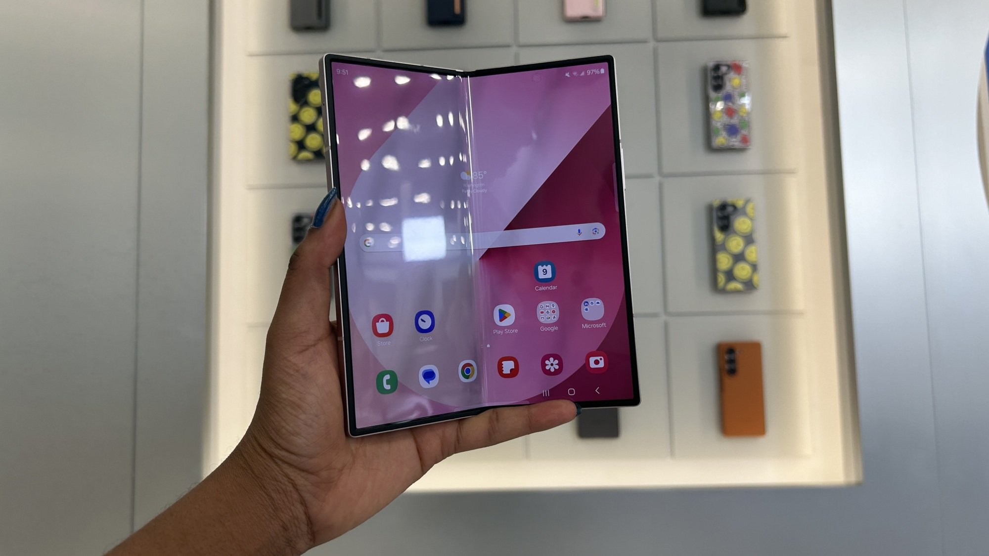 Samsung Galaxy Z Fold 6 inner display in hand