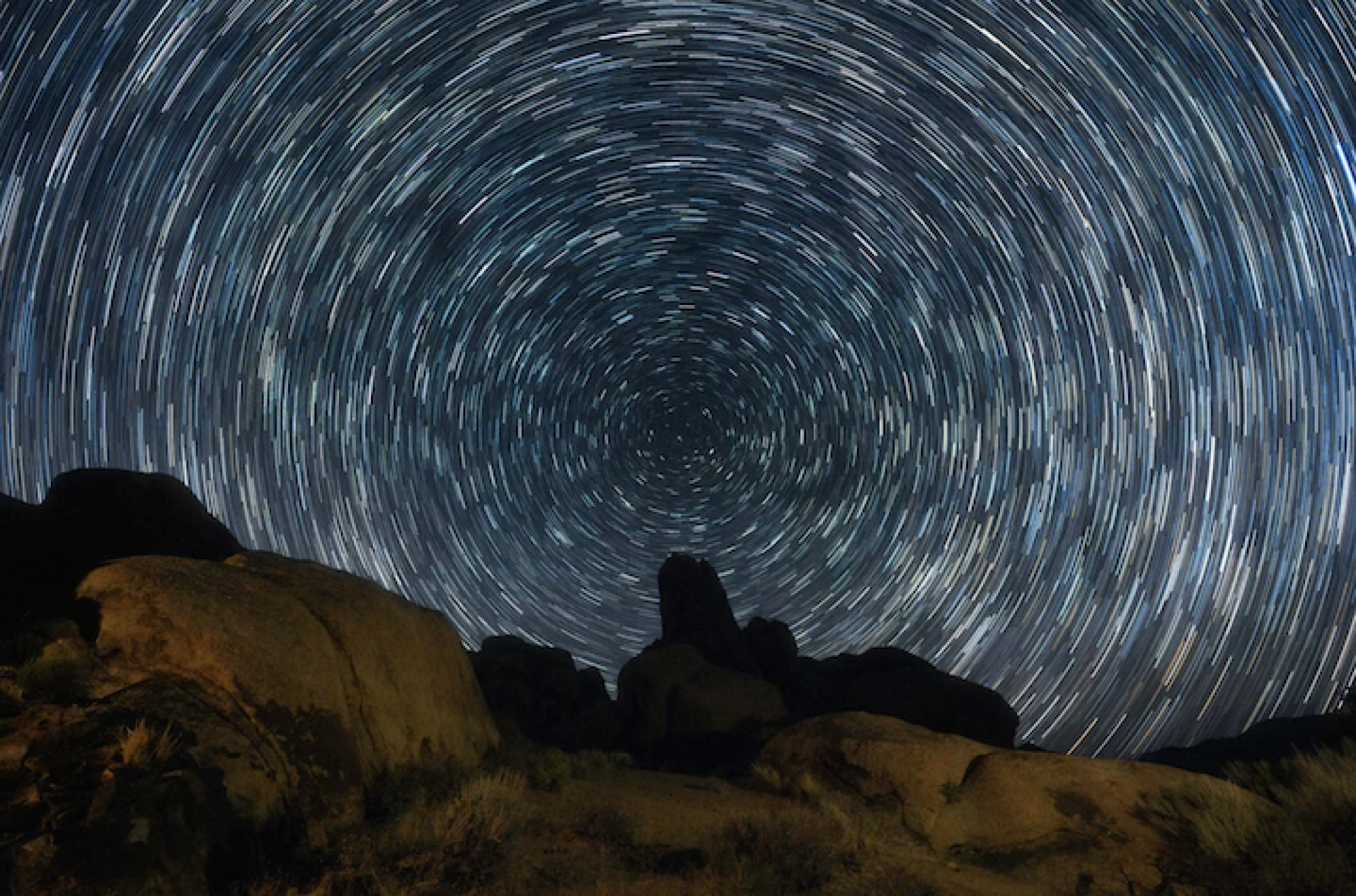 The North Star, at center, as viewed in the night sky.