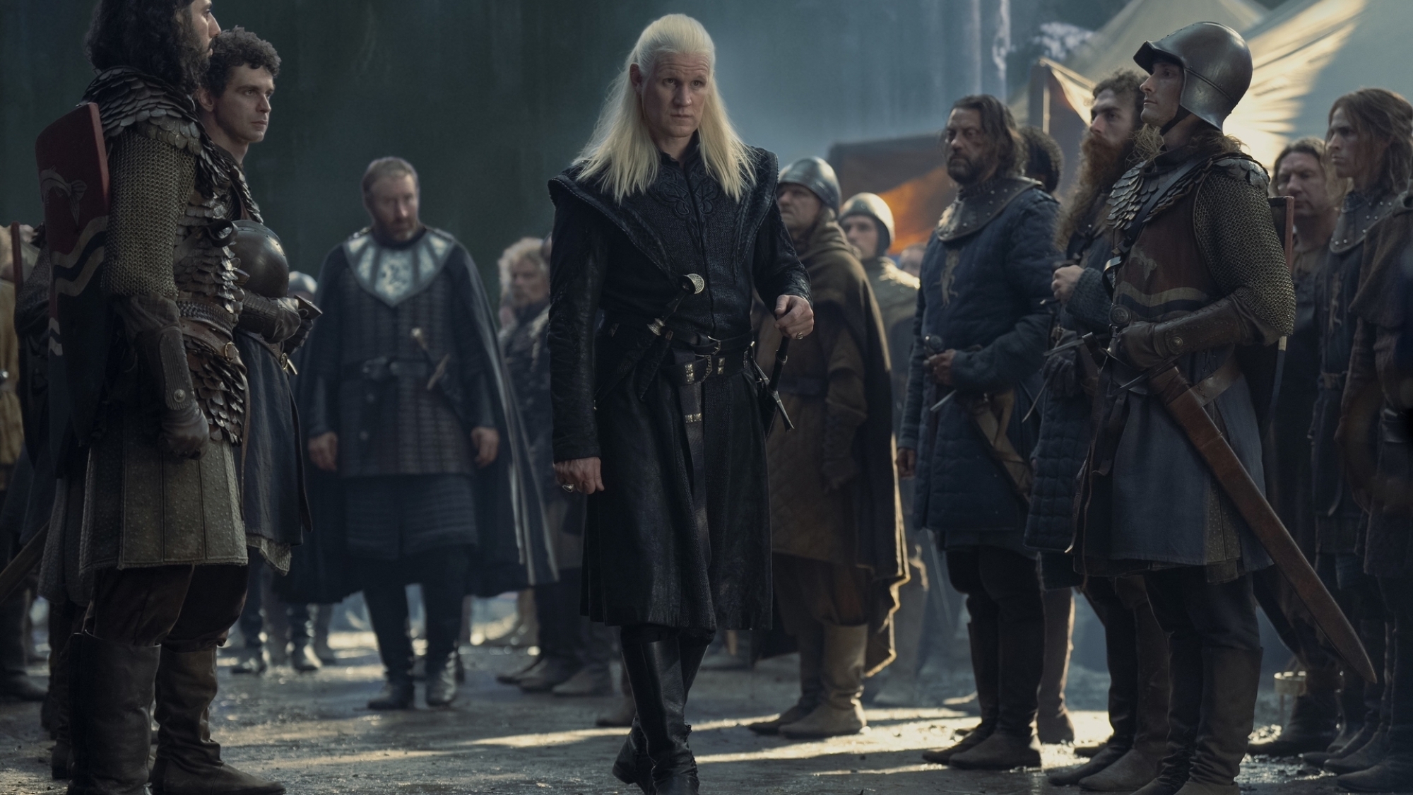 Daemon Targaryen (Matt Smith) walks through his army in "House of the Dragon"