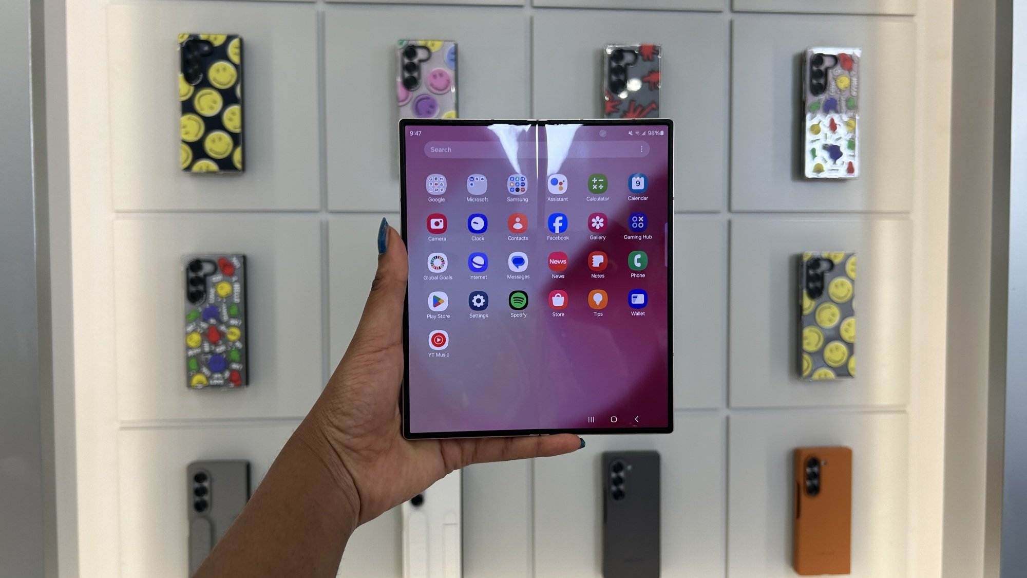 Samsung Galaxy Z Fold 6 open in hand 