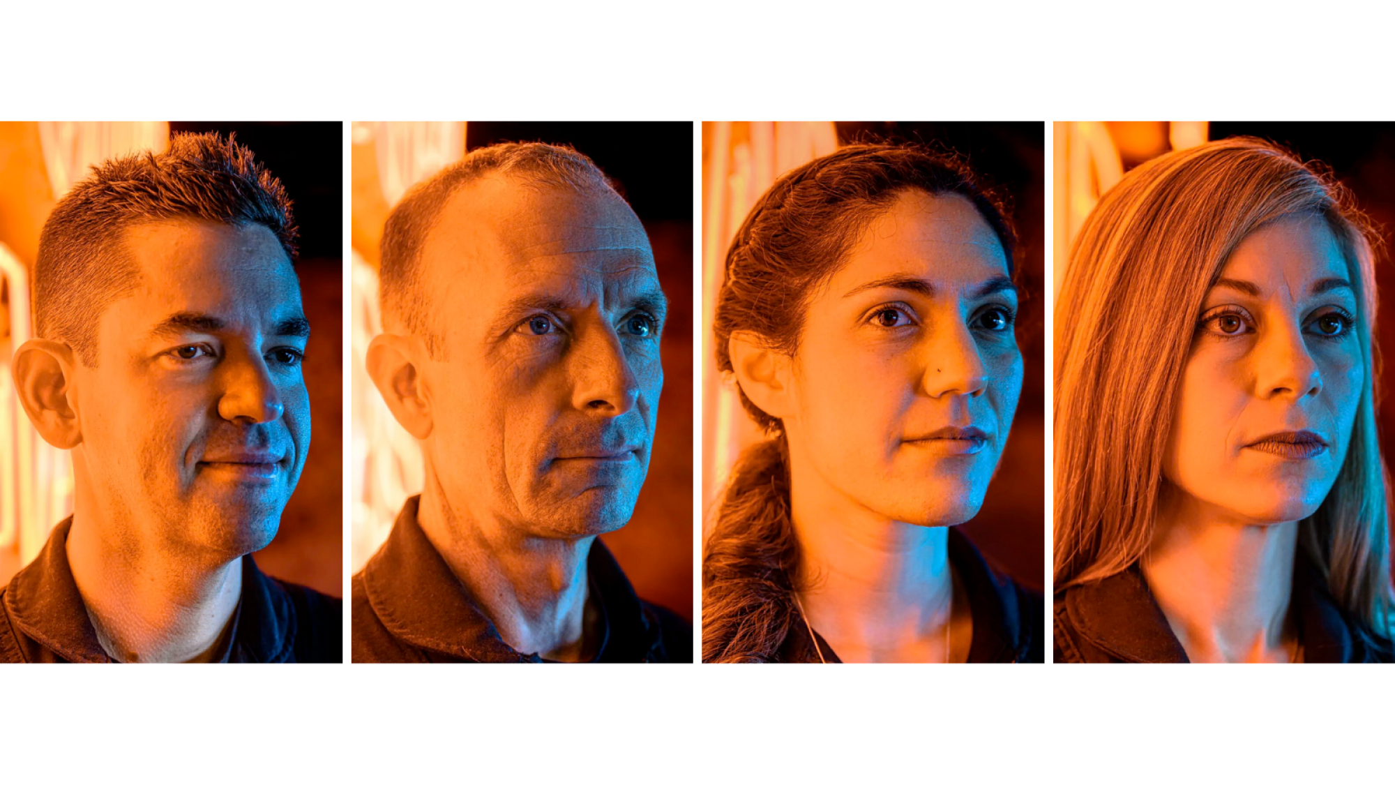 The crew of SpaceX's Polaris Dawn mission. From left to right: Mission Commander Jared Isaacman, Mission Pilot Scott "Kidd" Poteet, Mission Specialist Sarah Gillis, and Mission Specialist and Medical Officer Anna Menon.