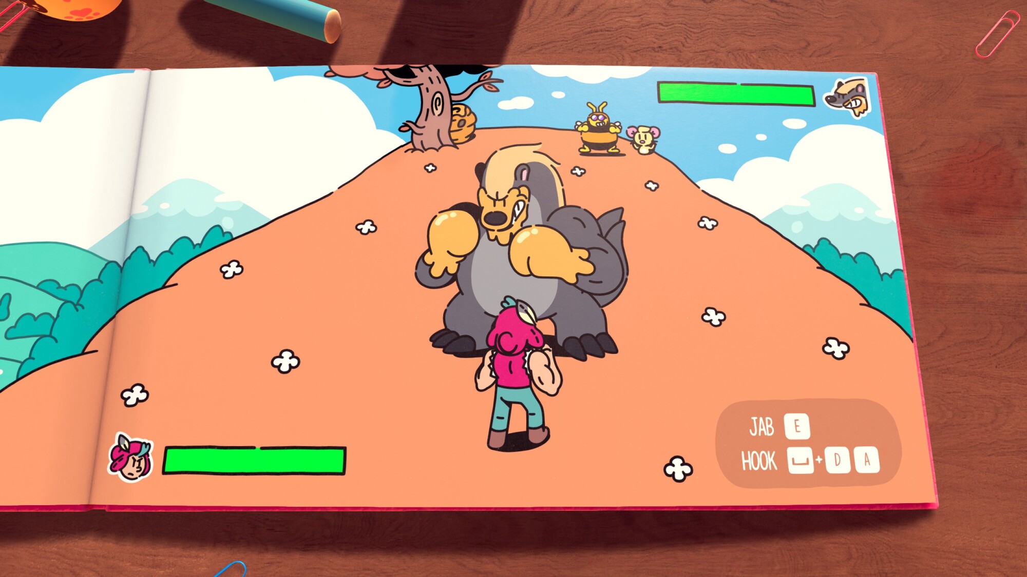 A screenshot of a boxing minigame in 'The Plucky Squire.'