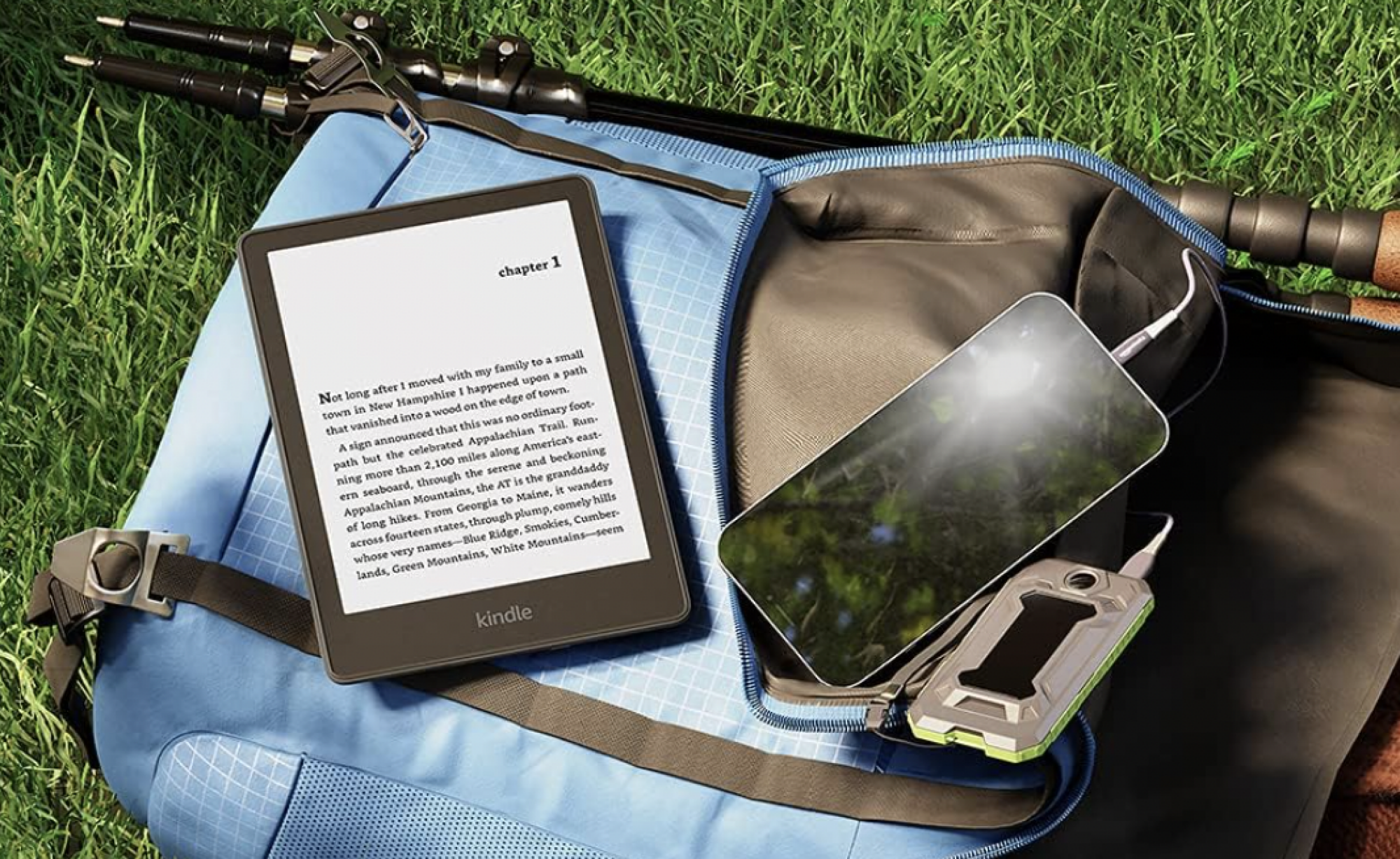 Kindle Paperwhite beside a smart phone