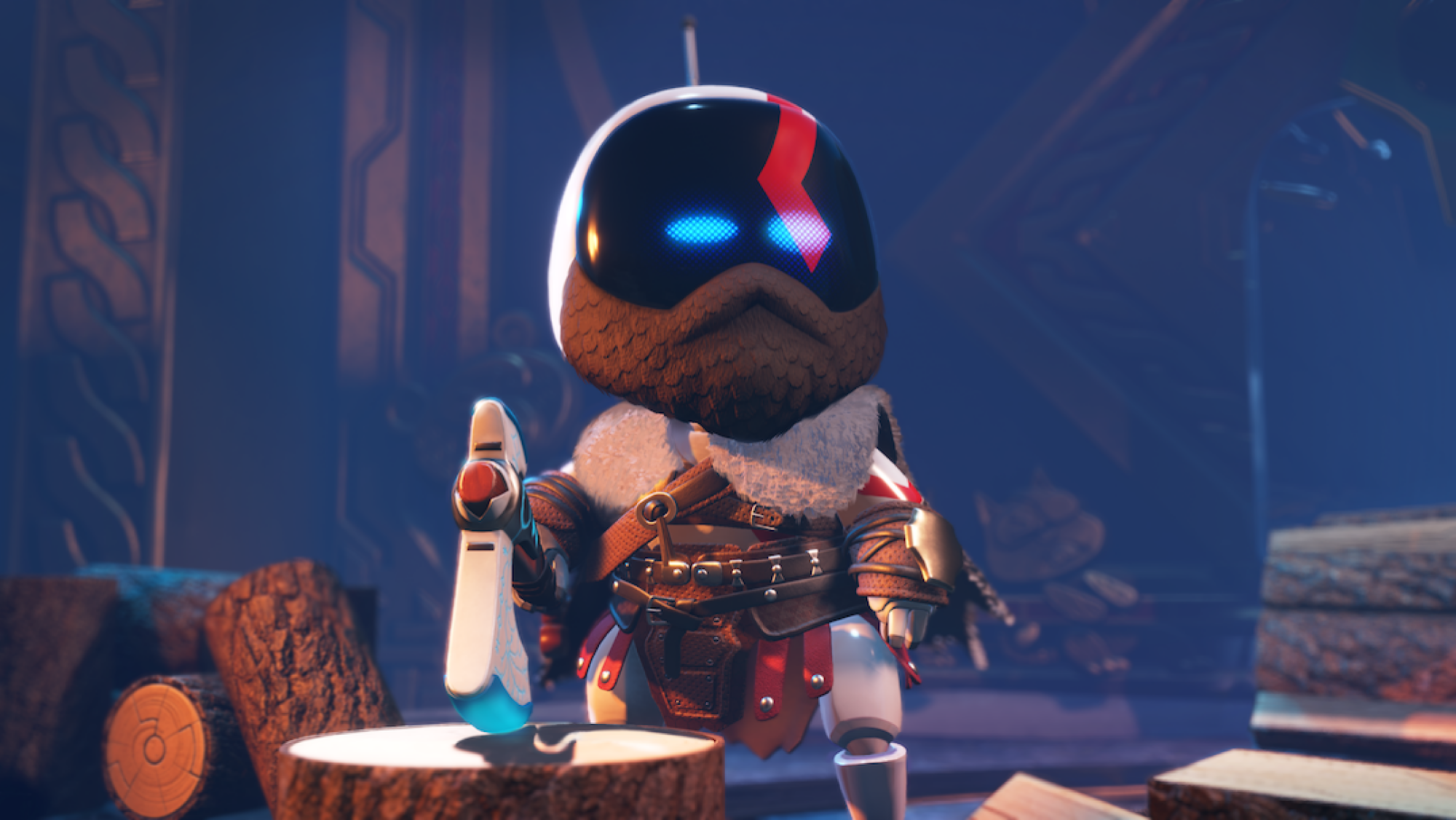 Astro Bot dressed as Kratos