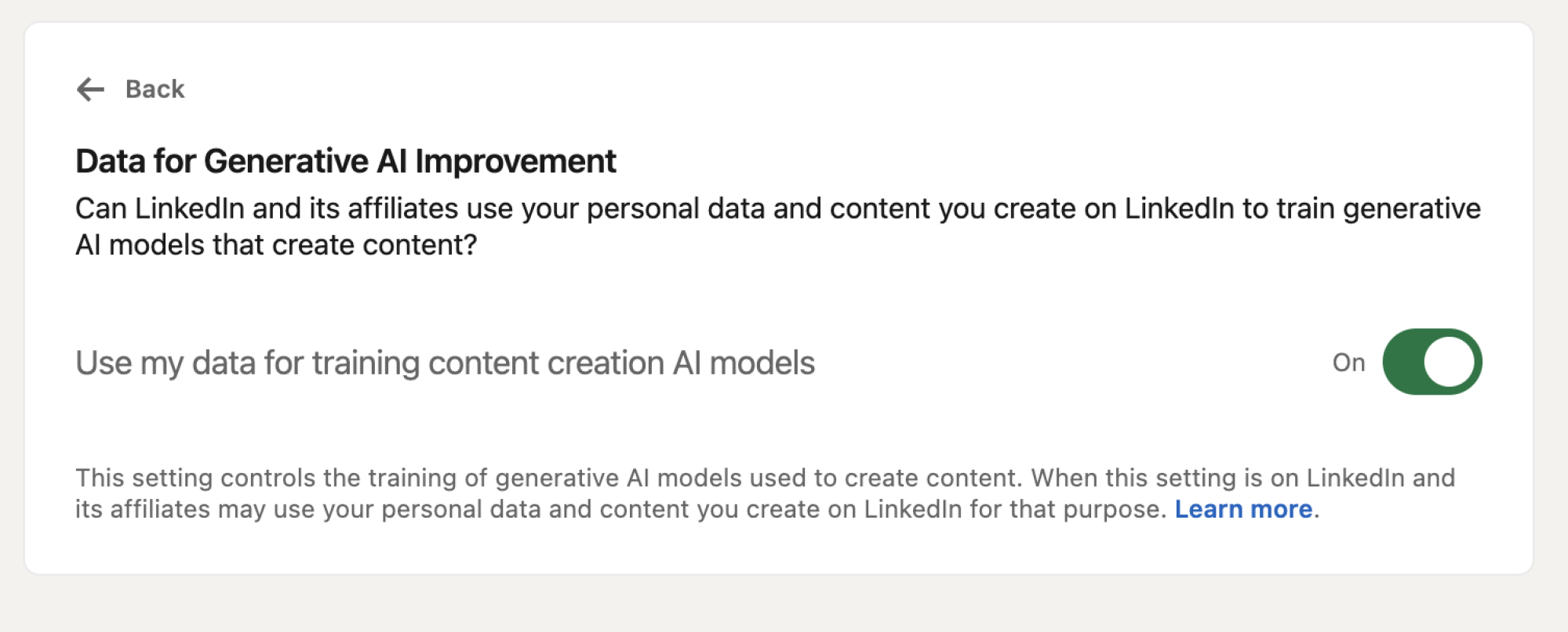 LinkedIn Generative AI settings how to