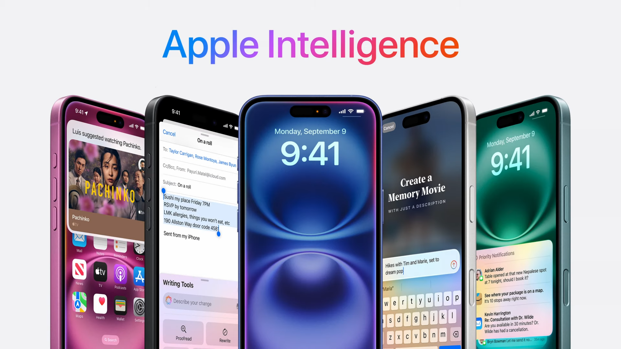 Apple Intelligence promo image from Glowtime event