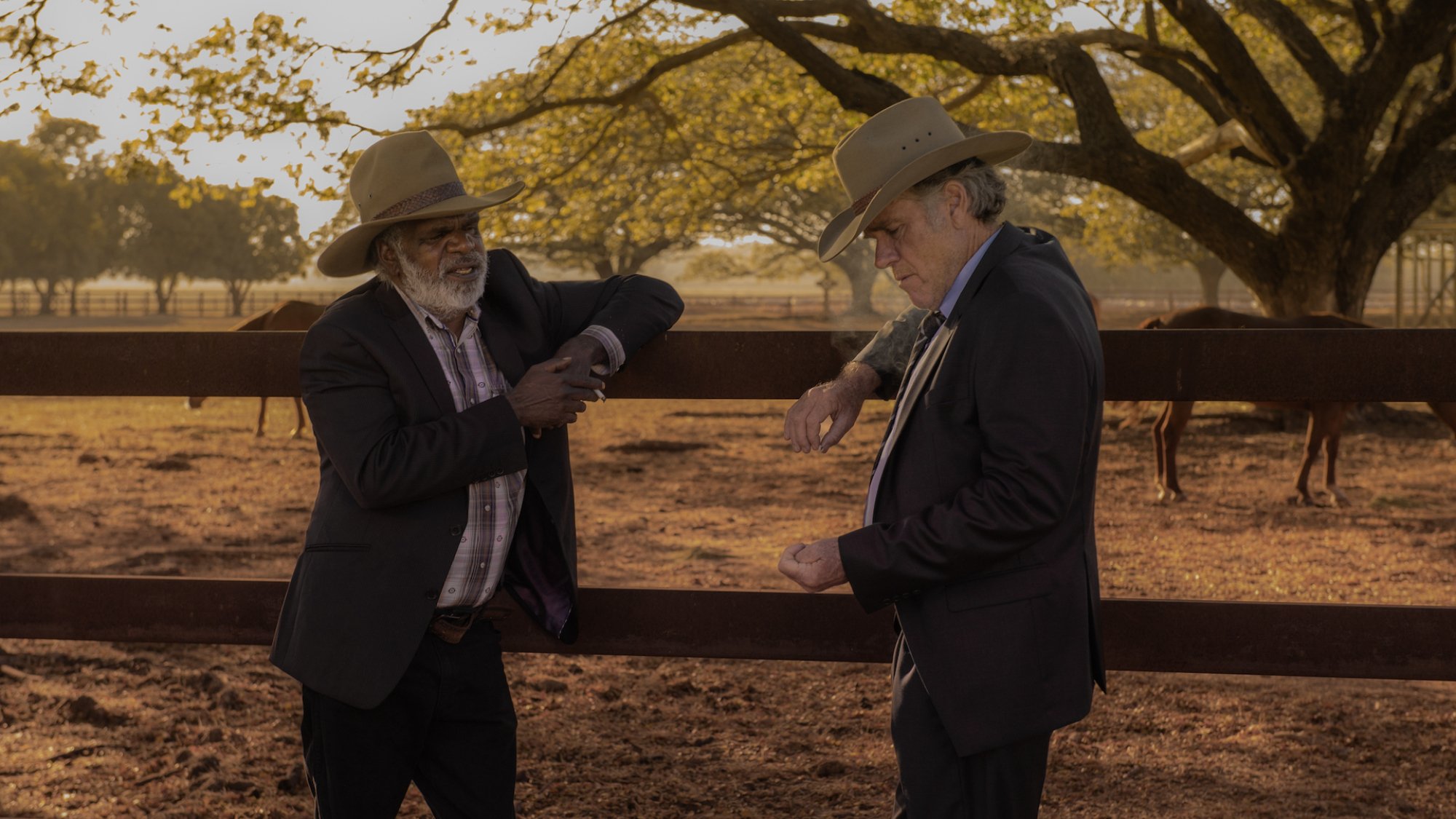 Hamilton Morris as Uncle Bryce and Robert Taylor as Colin Lawson in "Territory."