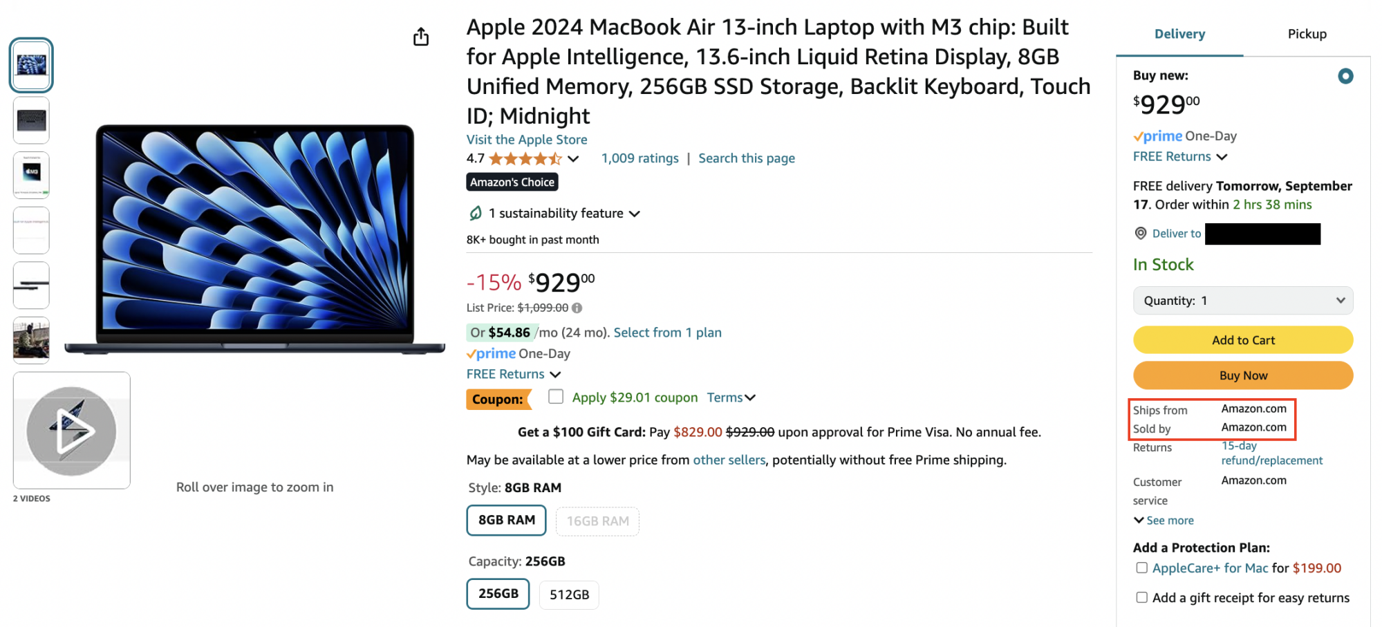 a screenshot of an apple macbook listing on amazon